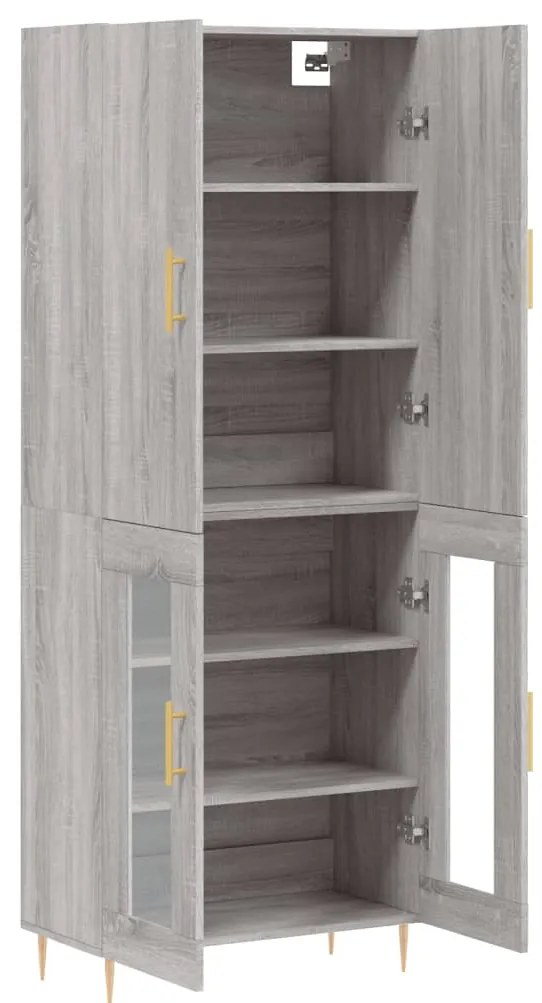 Armário alto 69,5x34x180 cm derivados de madeira sonoma cinza