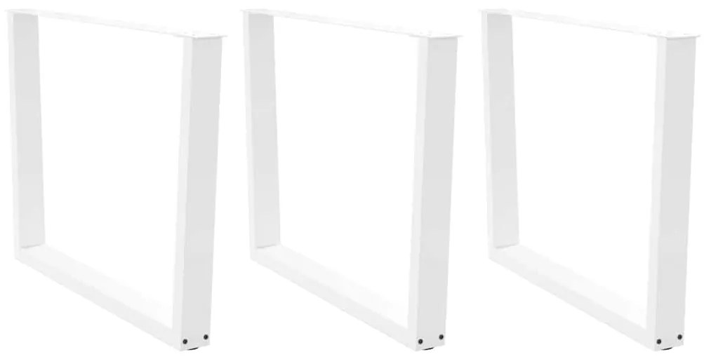 Pés para mesa de jantar em V, 3 peças, branco, 100x(72-73,3) cm, aço