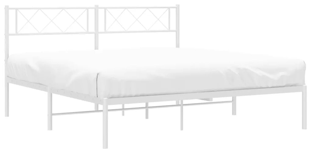 Estrutura de cama com cabeceira 120x200 cm metal branco