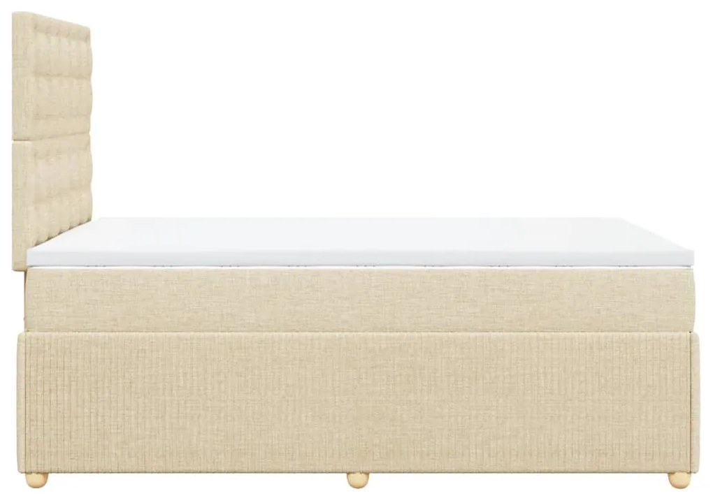 Cama boxspring com colchão 120x190 cm tecido cor creme