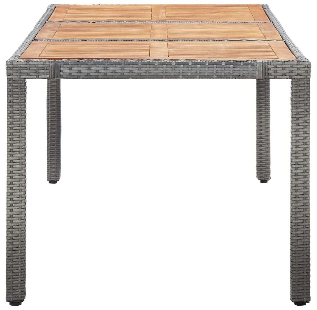 9 pcs conjunto jantar exterior c/ almofadões vime PE cinzento