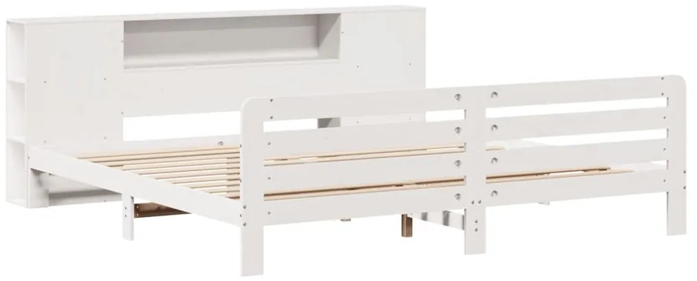 Cama sem colchão 200x200 cm madeira de pinho maciça branco