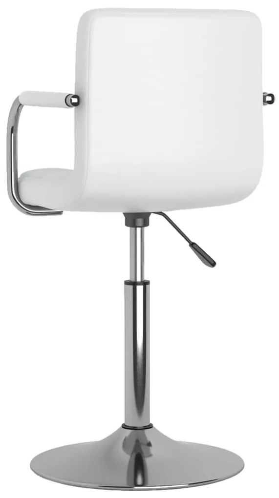 Cadeiras de jantar giratórias 2 pcs couro artificial branco