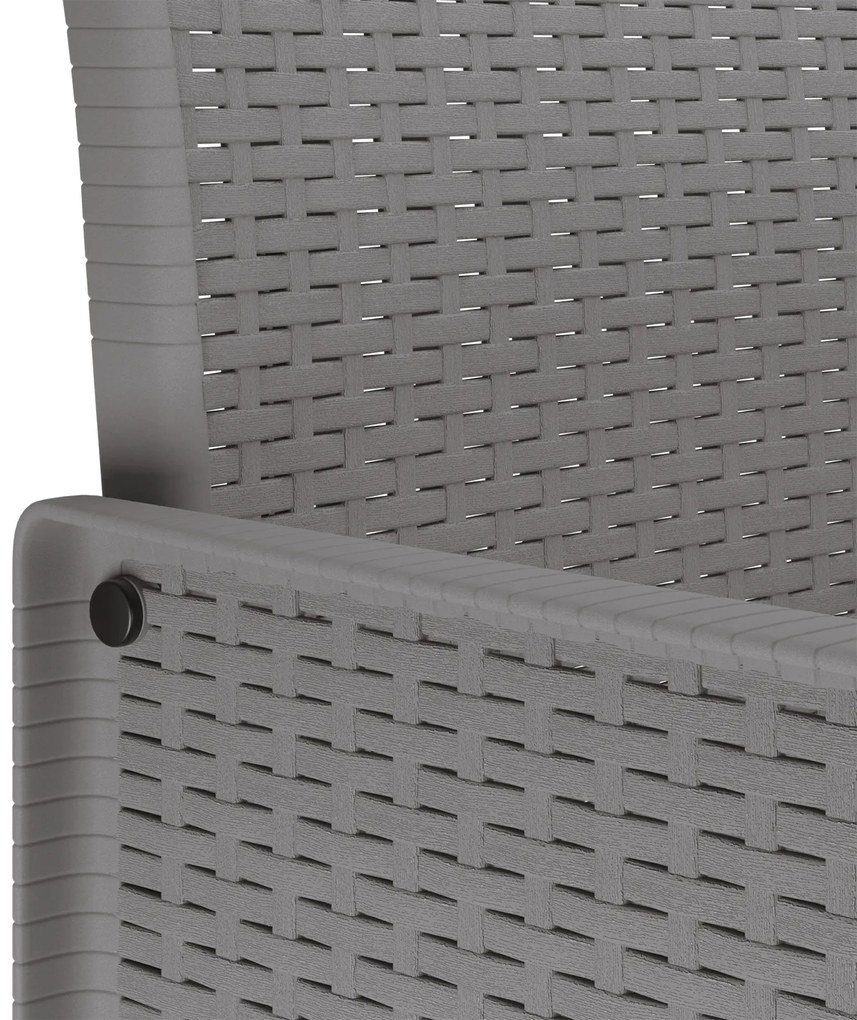 Conjunto de Jantar para Jardim 9 Peças Cinza Claro em Rattan Sintético