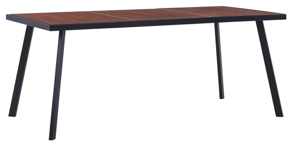 vidaXL Mesa de jantar 180x90x75 cm MDF cor madeira clara e preto