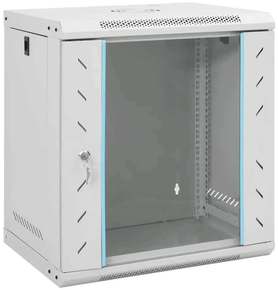 vidaXL Armário bastidor de parede 12U 19" IP20 53x40x60 cm