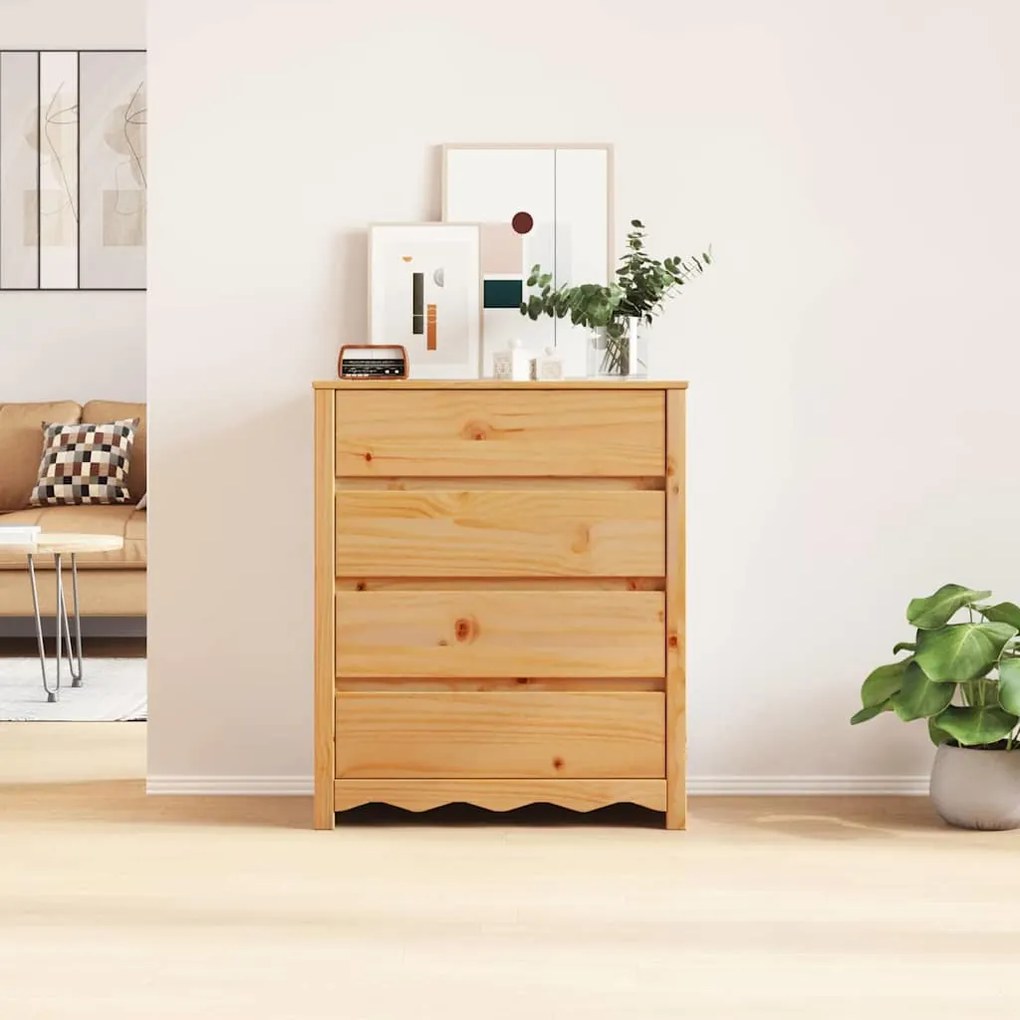 Cômoda vidaXL 'DRAMMEN'76,5x40x91 cm Madeira Sólida de Pinheiro