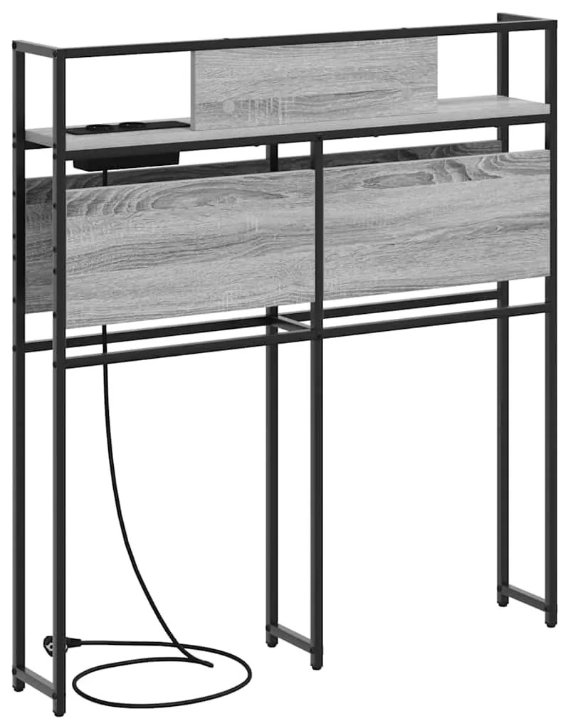 Cabeceira de armazenamento com cabeceira Sonoma cinzento 80 cm