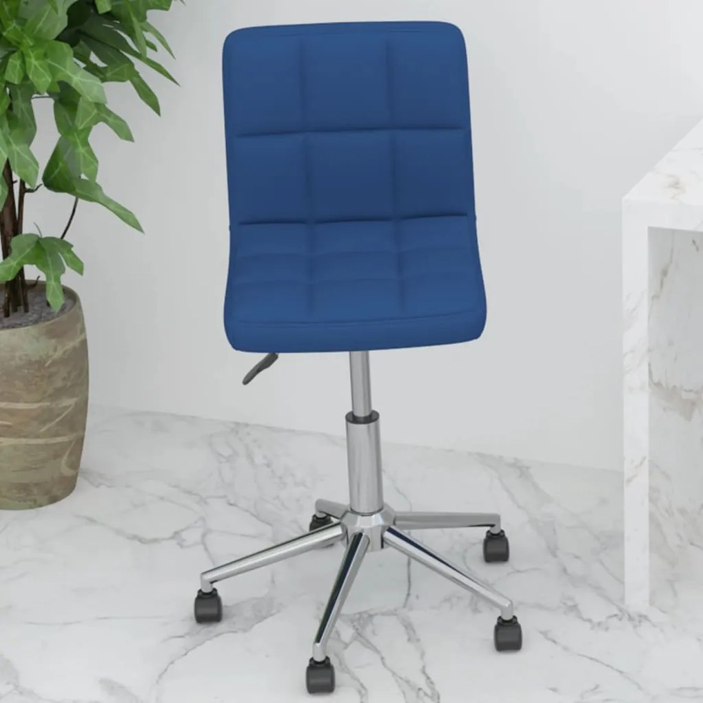 vidaXL Cadeira de escritório giratória tecido azul