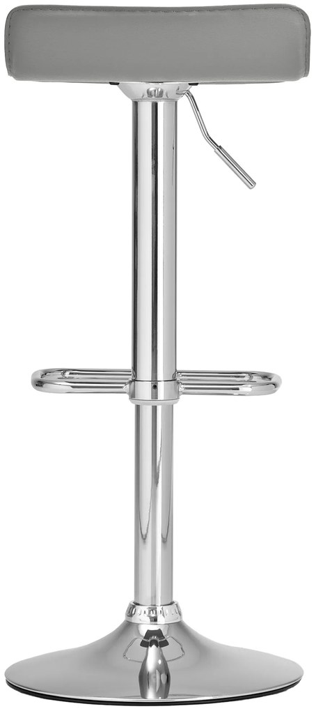 Banco de bar DYN em couro sintético 38 x 65-85 x 41 cm Cinzento