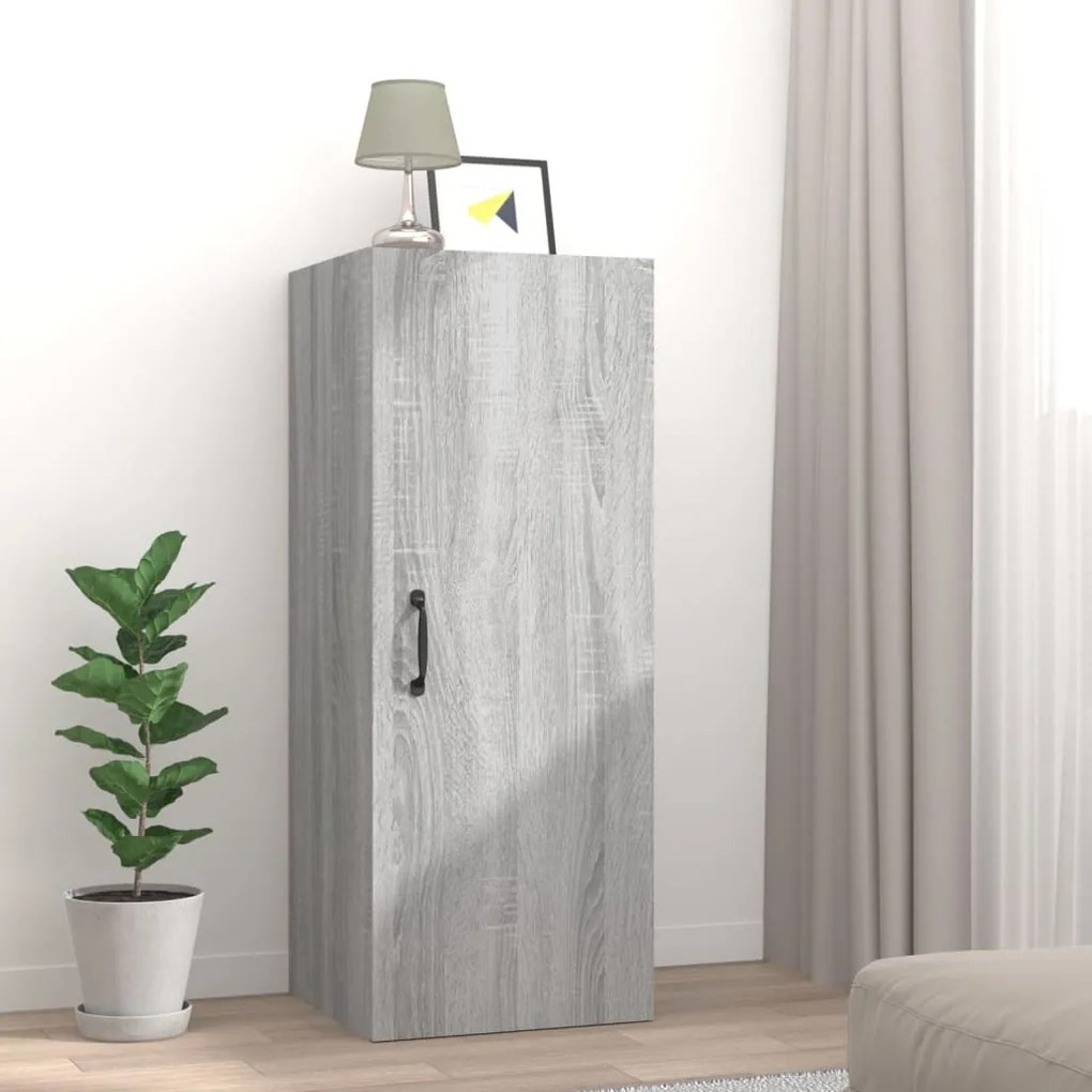 817442 vidaXL Armário parede 34,5x34x90 cm derivados madeira cinzento sonoma