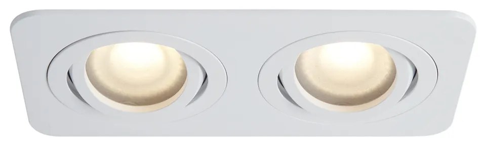 Conjunto de 6 focos embutidos redondos brancos GU10 50mm giratórios e inclináveis IP44 2-Light - Alberto Moderno