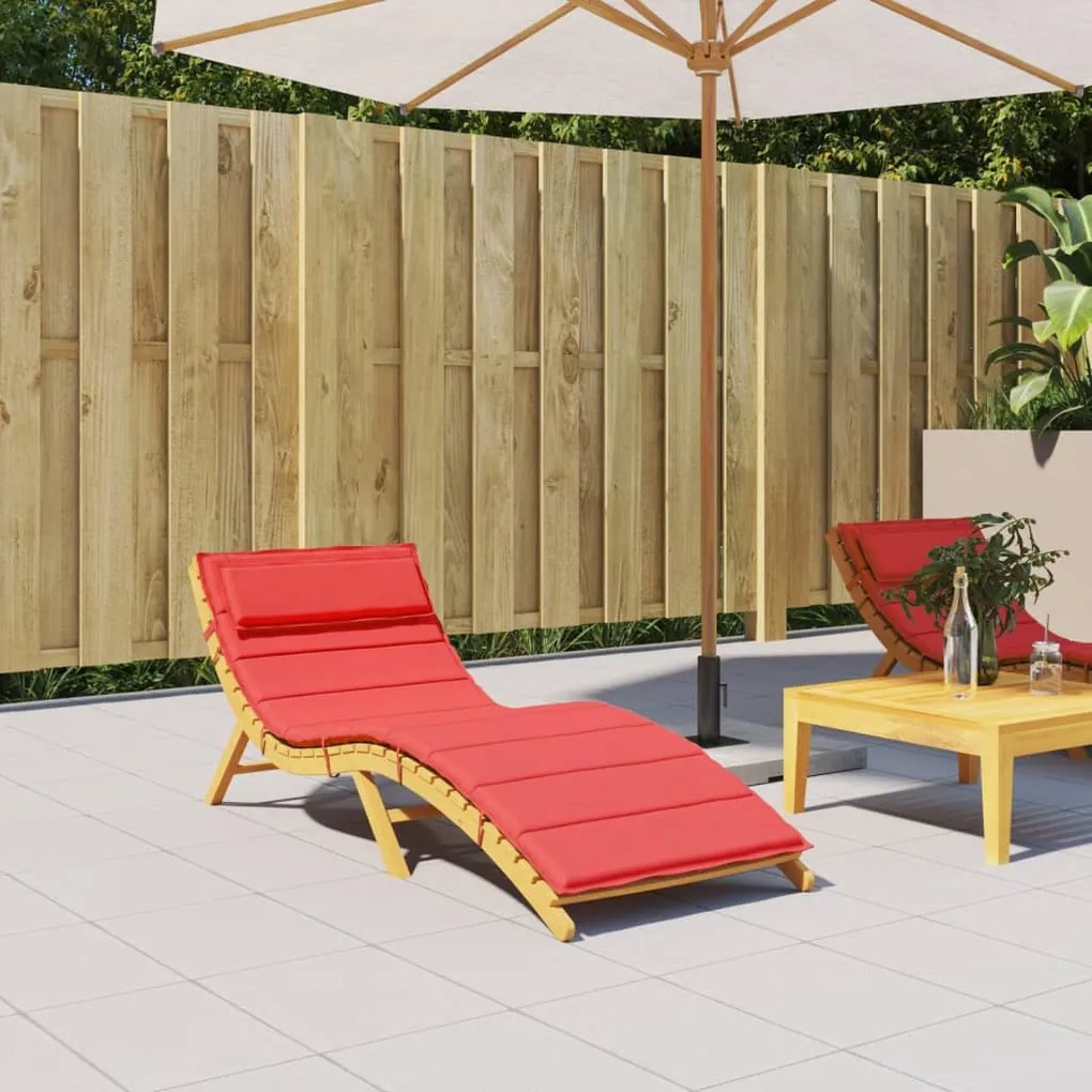 vidaXL Almofadão p/ espreguiçadeira 180x60x4 cm tecido oxford vermelho