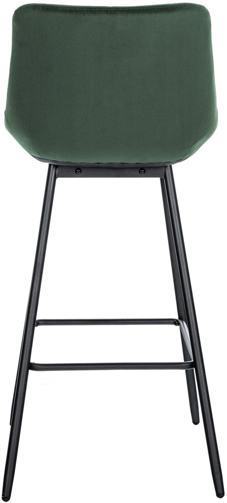 Banco de bar Weston em veludo e com estrutura preta 49 x 104 x 56 cm Verde escuro