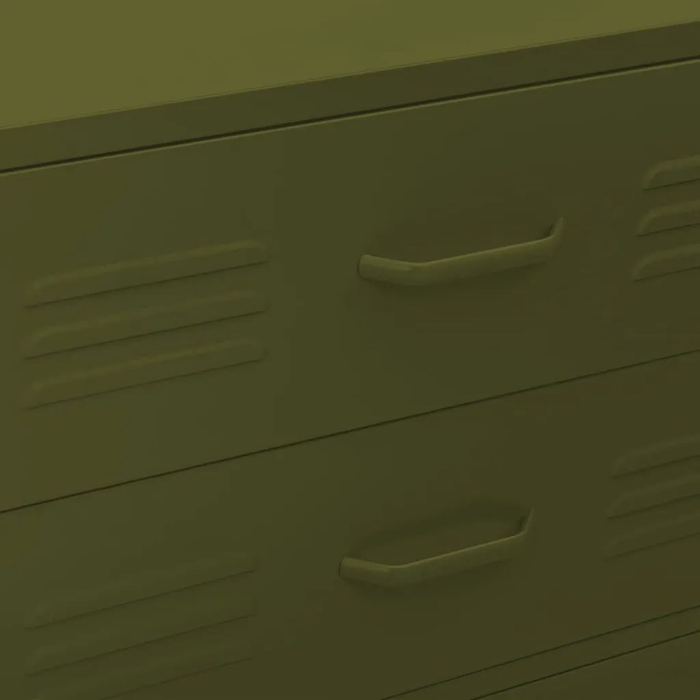 Cómoda/aparador com gavetas aço 80x35x101,5 cm verde-azeitona