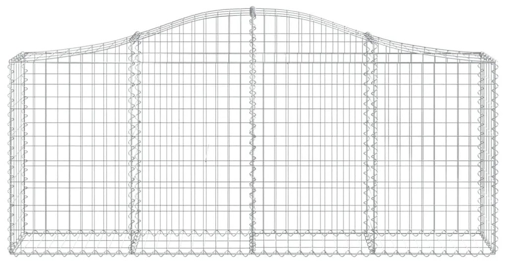 Cestos gabião arqueados 5 pcs 200x30x80/100cm ferro galvanizado