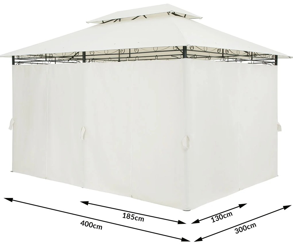 Pergula jardim Topas 3x4m Proteção UV 50+ creme