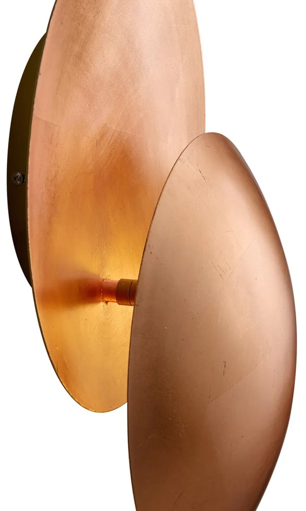 Candeeiro de parede moderno cobre 34,5cm 2-luzes - Sunrise Moderno