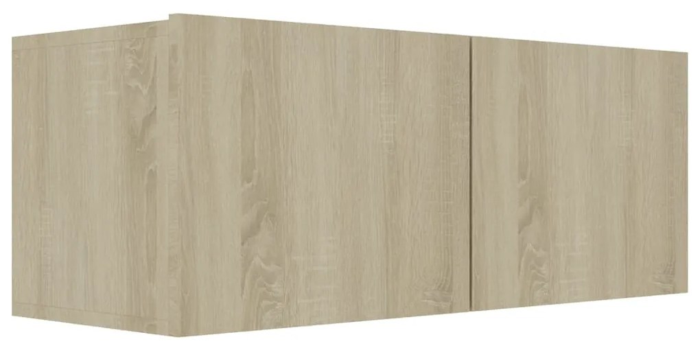2 pcs conjunto móveis de TV derivados madeira carvalho sonoma
