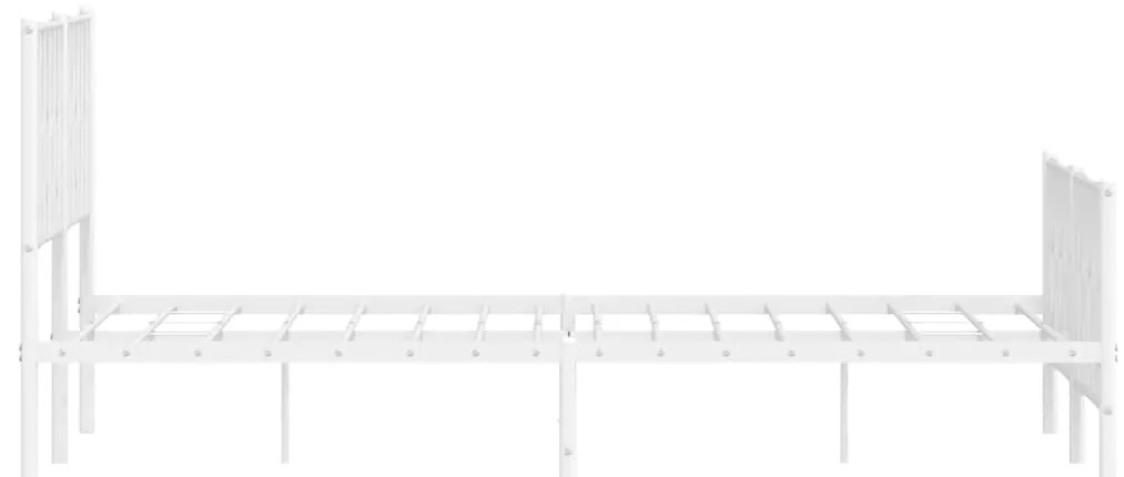 Estrutura de cama com cabeceira e pés 150x200 cm metal branco