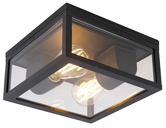 Candeeiro de teto industrial preto IP44 2 luzes - Charlois