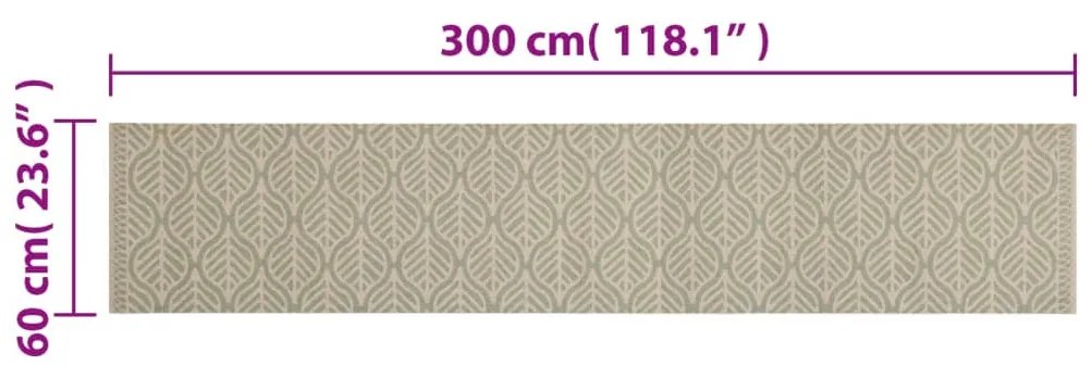 Tapete de cozinha lavável 60x300 cm veludo padrão folhas