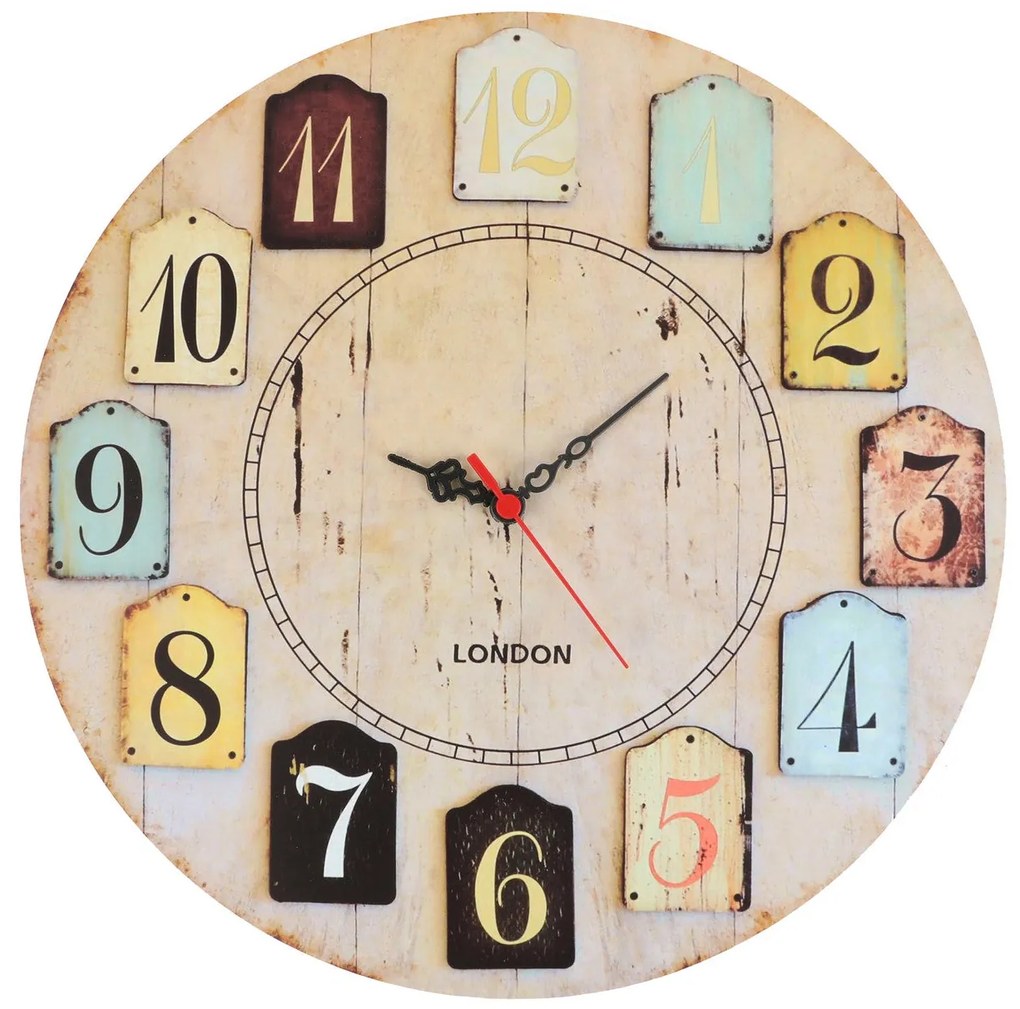 Relógio Decorativo MDF Ms-44 – Multicolor – 40 cm