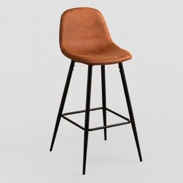 Pacote de 2 bancos altos em couro sintético Glamm Camelo & - Sklum