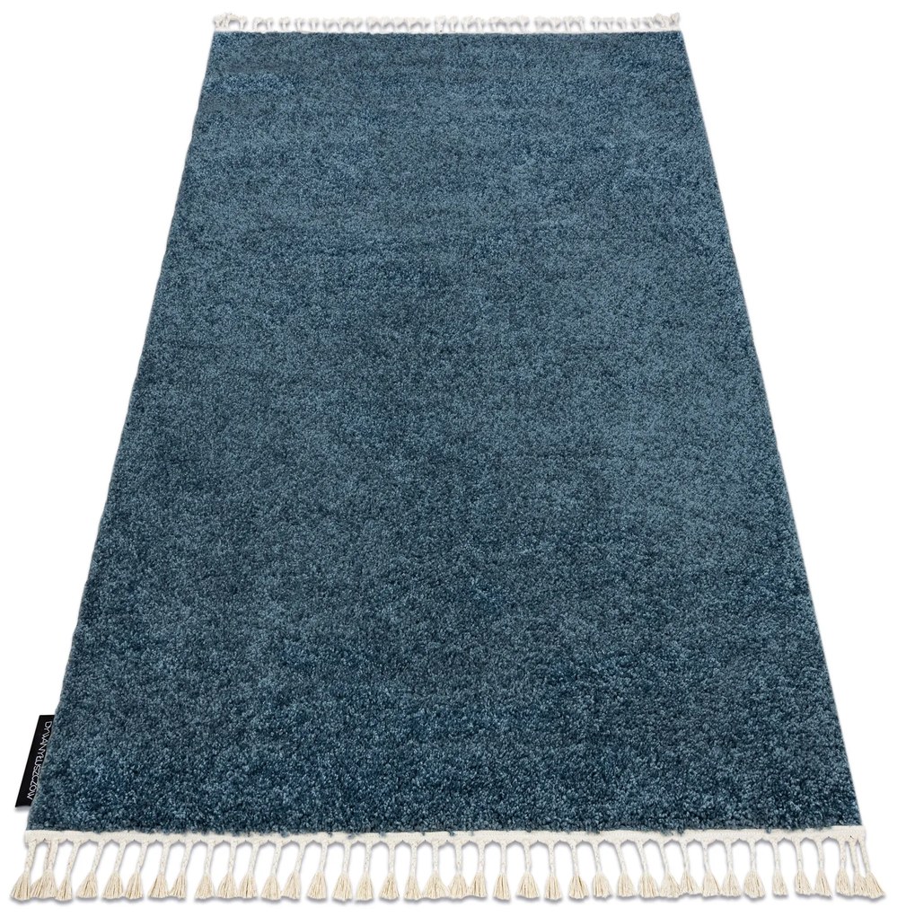 Tapete BERBER 9000 azul Franjas berbere marroquino shaggy