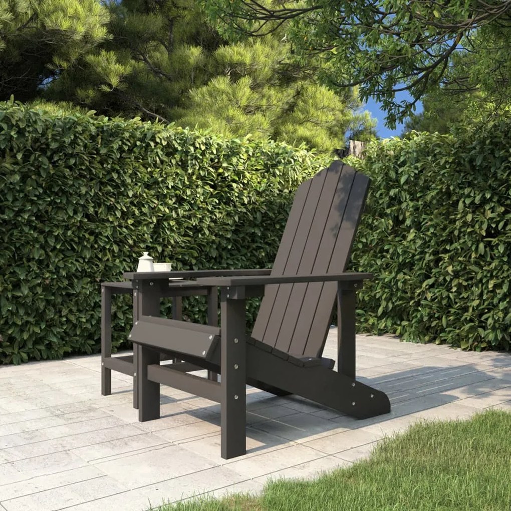 318638 vidaXL Cadeira de jardim Adirondack PEAD antracite