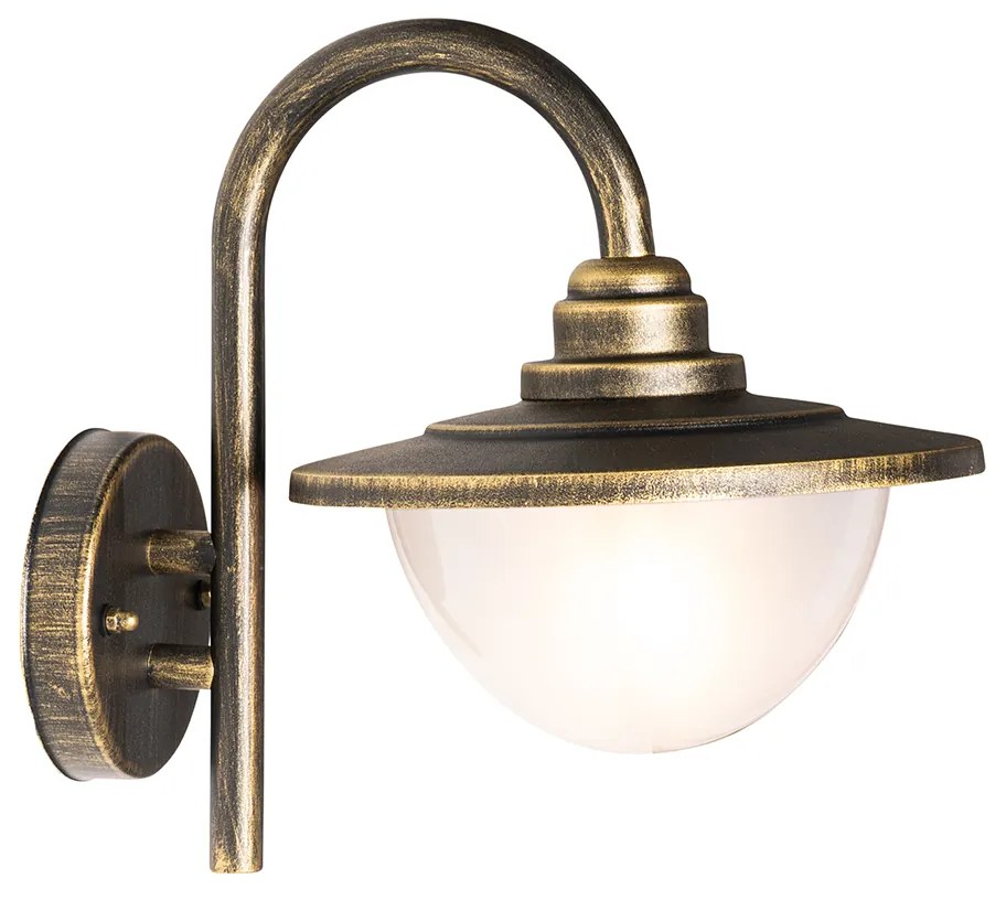 Candeeiro de parede exterior clássico ouro antigo IP44 - Bruges Clássico / Antigo