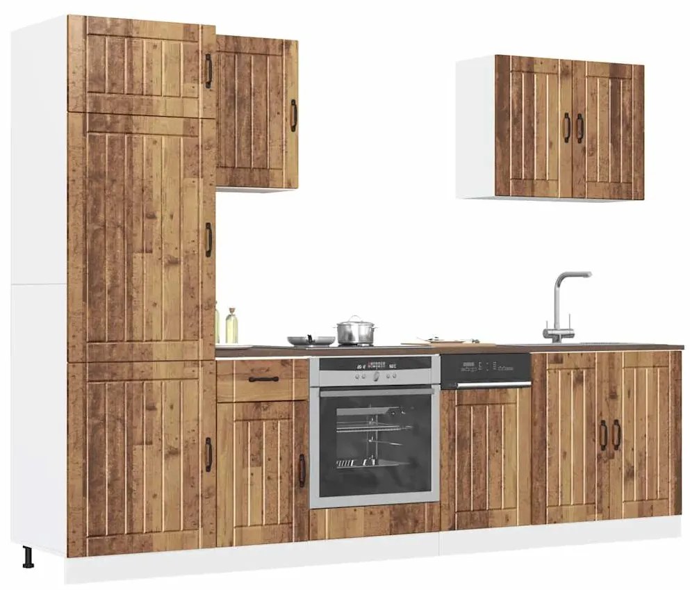 vidaXL 7 peças armário de cozinha conjunto Lucca madeira velha