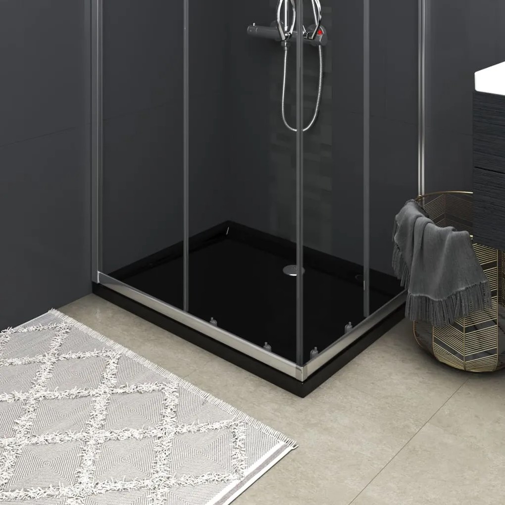 148911 vidaXL Base de chuveiro retangular 70x90 cm ABS preto