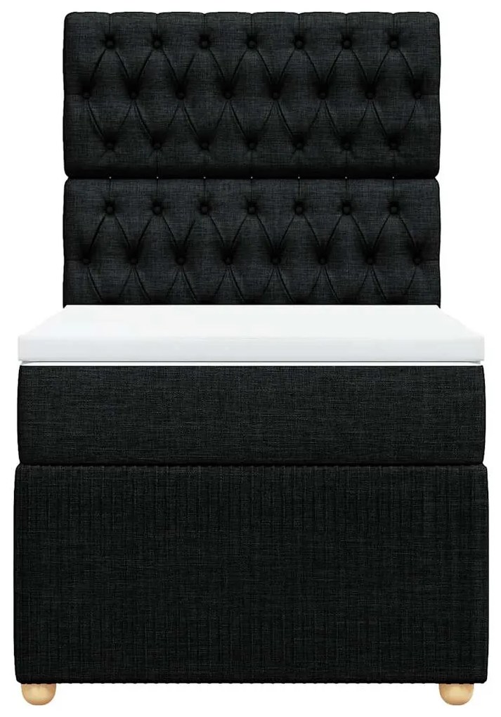 Cama com molas/colchão 90x190 cm tecido preto