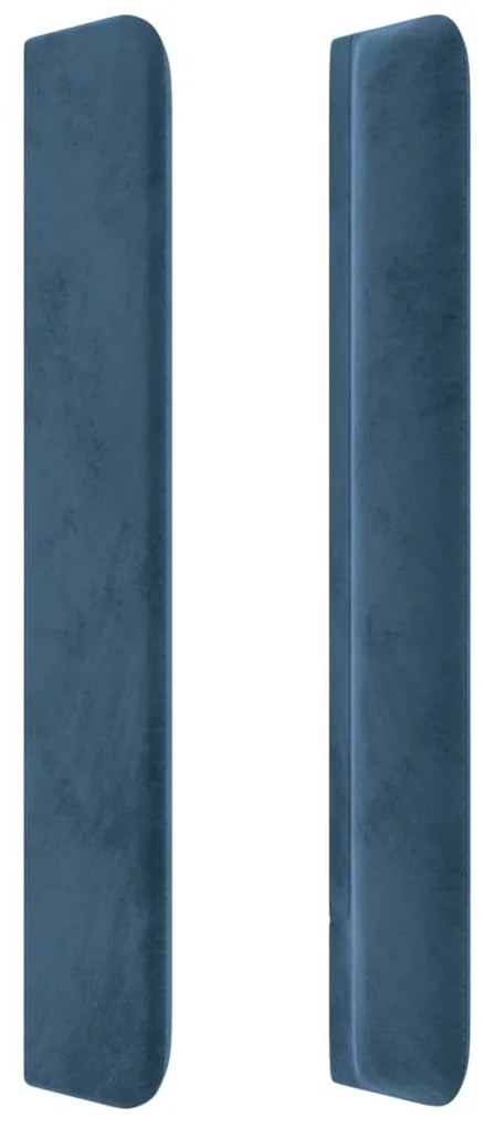 Cabeceira cama c/ abas veludo 163x16x118/128 cm azul-escuro