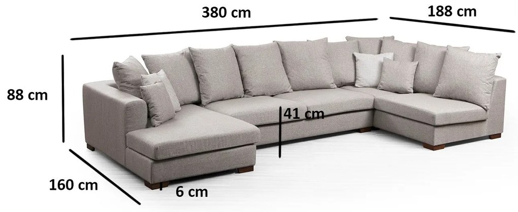 Sofá de Canto Colorado – Bege – 380 x 188 cm