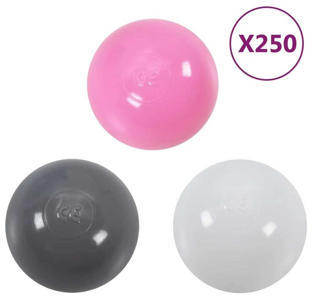 Tenda de brincar infantil com 250 bolas 301x120x128 cm rosa
