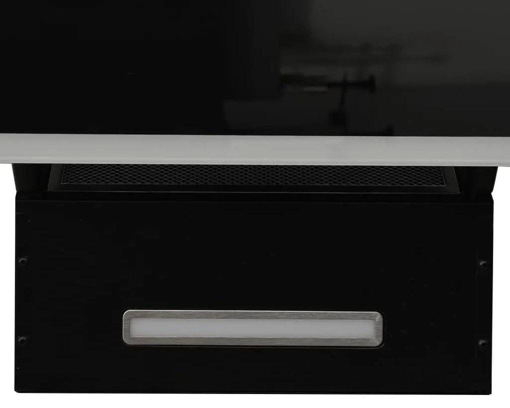 Exaustor de parede 90 cm aço e vidro temperado preto