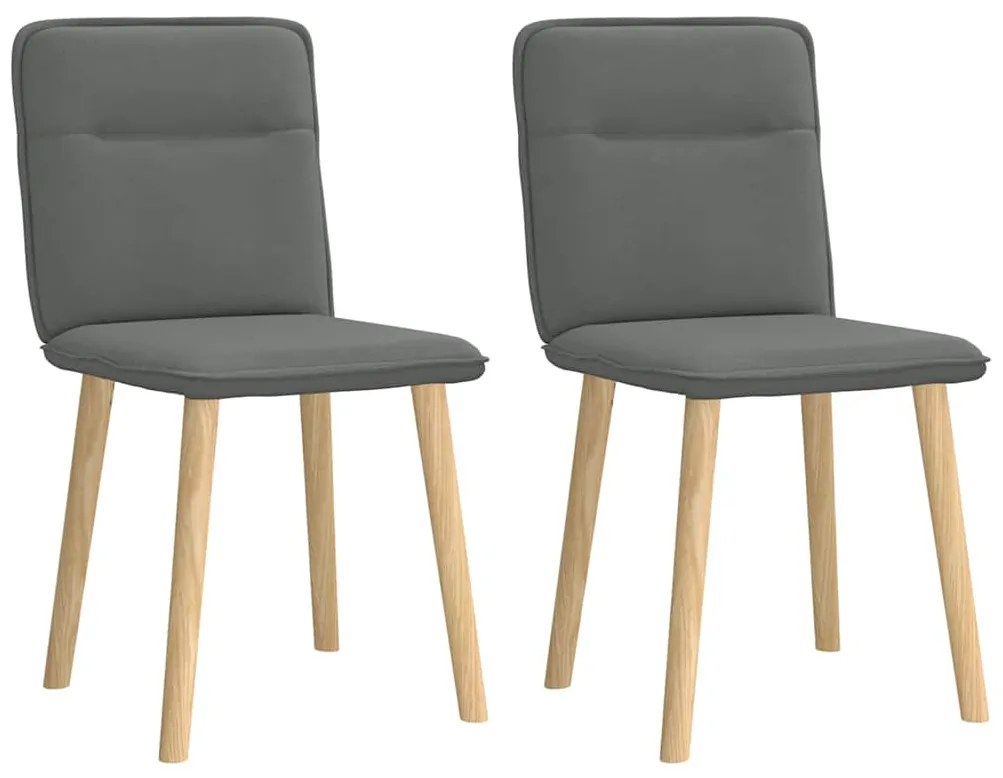 Cadeiras de jantar 2 pcs tecido cinzento-escuro