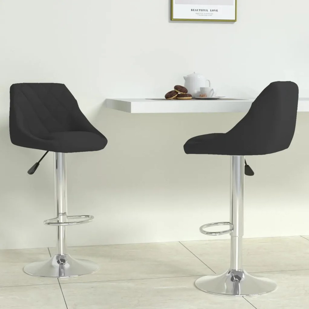 335302 vidaXL Bancos de bar 2 pcs veludo preto