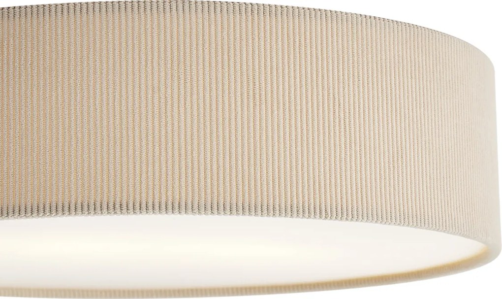 Plafon moderno taupe com abajur de veludo 38cm 2-luzes - Luz