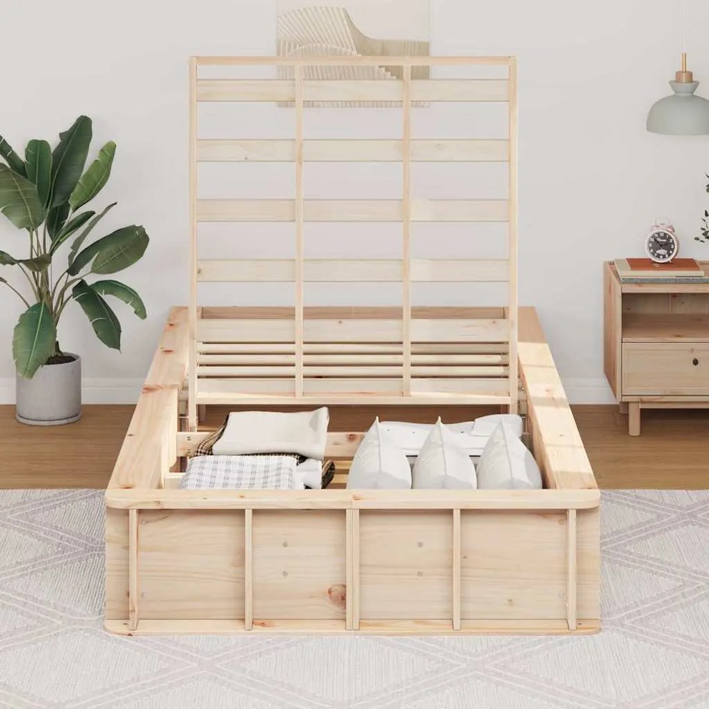Estrutura da Cama Castanho 80 x 200 cm Madeira de pinho maciça