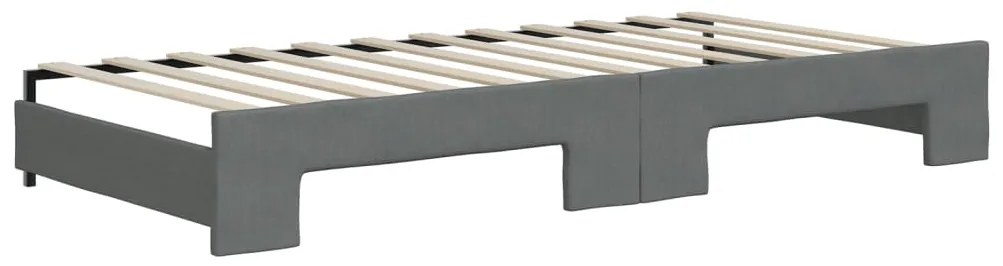 Sofá-cama c/ gavetão e gavetas 90x200 cm tecido cinzento-escuro