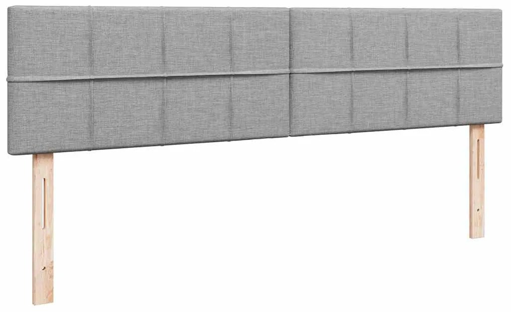 Cama Otomana com colchão &amp; LEDs 180x200cm tecido cinzento claro