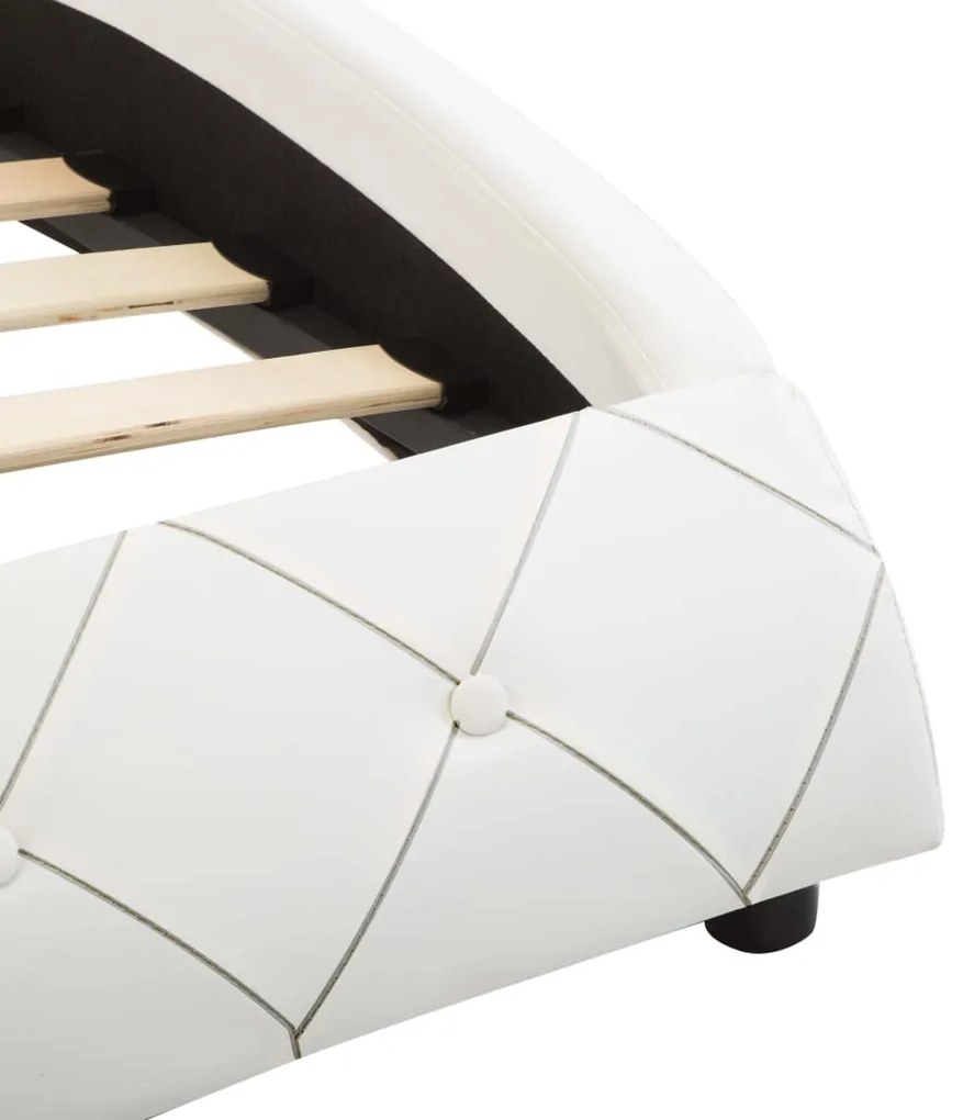 Estrutura de cama 140x200 cm couro artificial branco