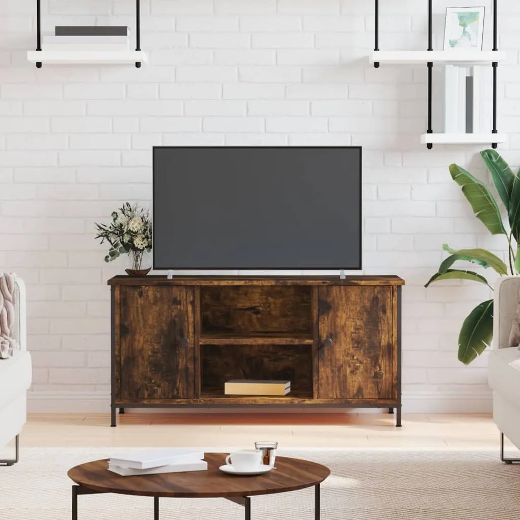 vidaXL Móvel de TV 100x40x50 cm derivados de madeira carvalho fumado