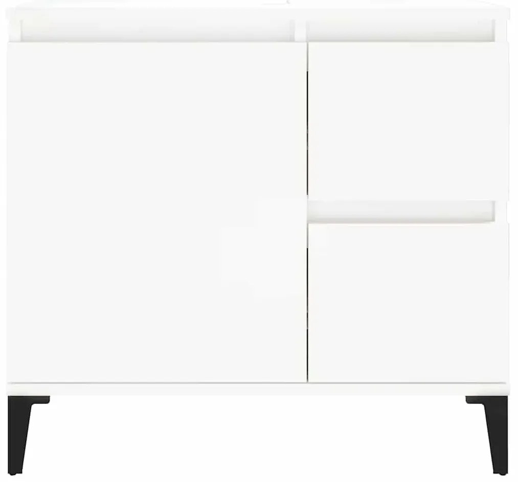 Armário de casa de banho 65x33x60cm derivados de madeira branco