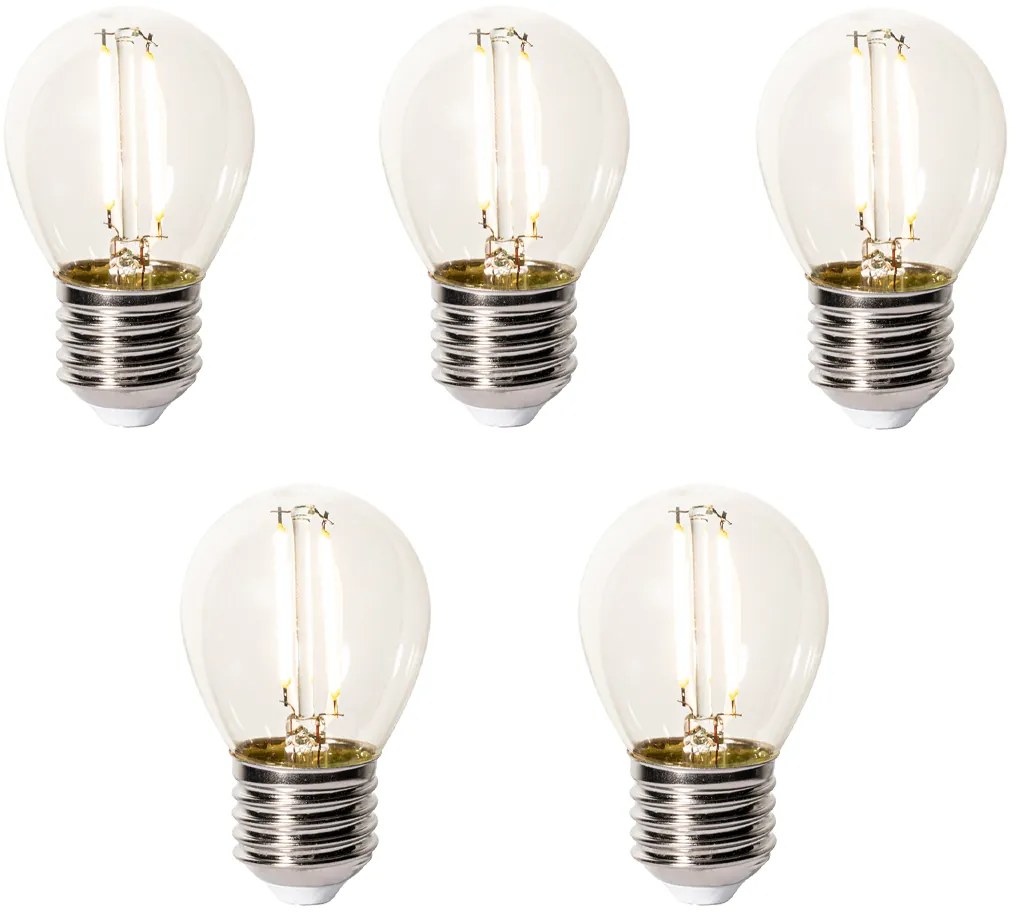 Conjunto de 5 Lâmpadas LED E27 Reguláveis P45 Vidro Transparente 3W 350 lm 2200K