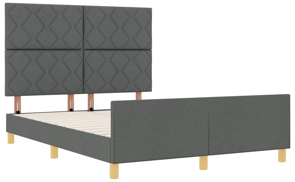 Cama vidaXL Cinza Escuro 140x200 cm em Tecido