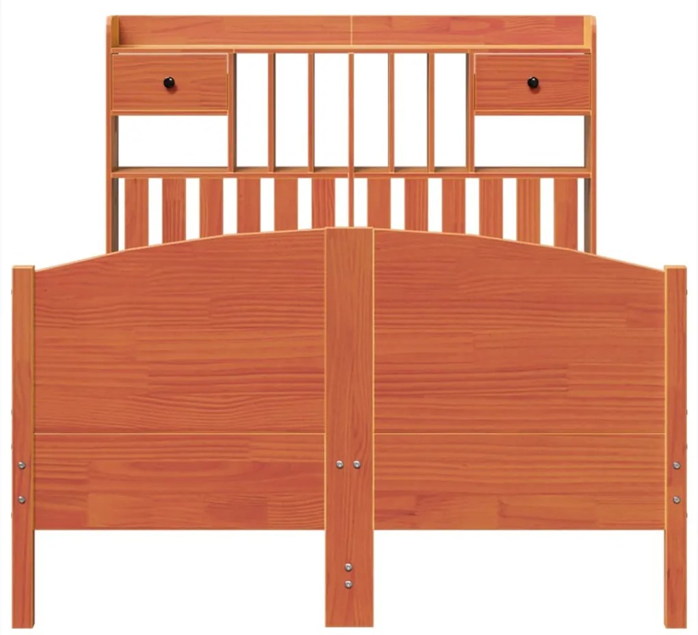 Cama com estante sem colchão 135x190 cm pinho maciço